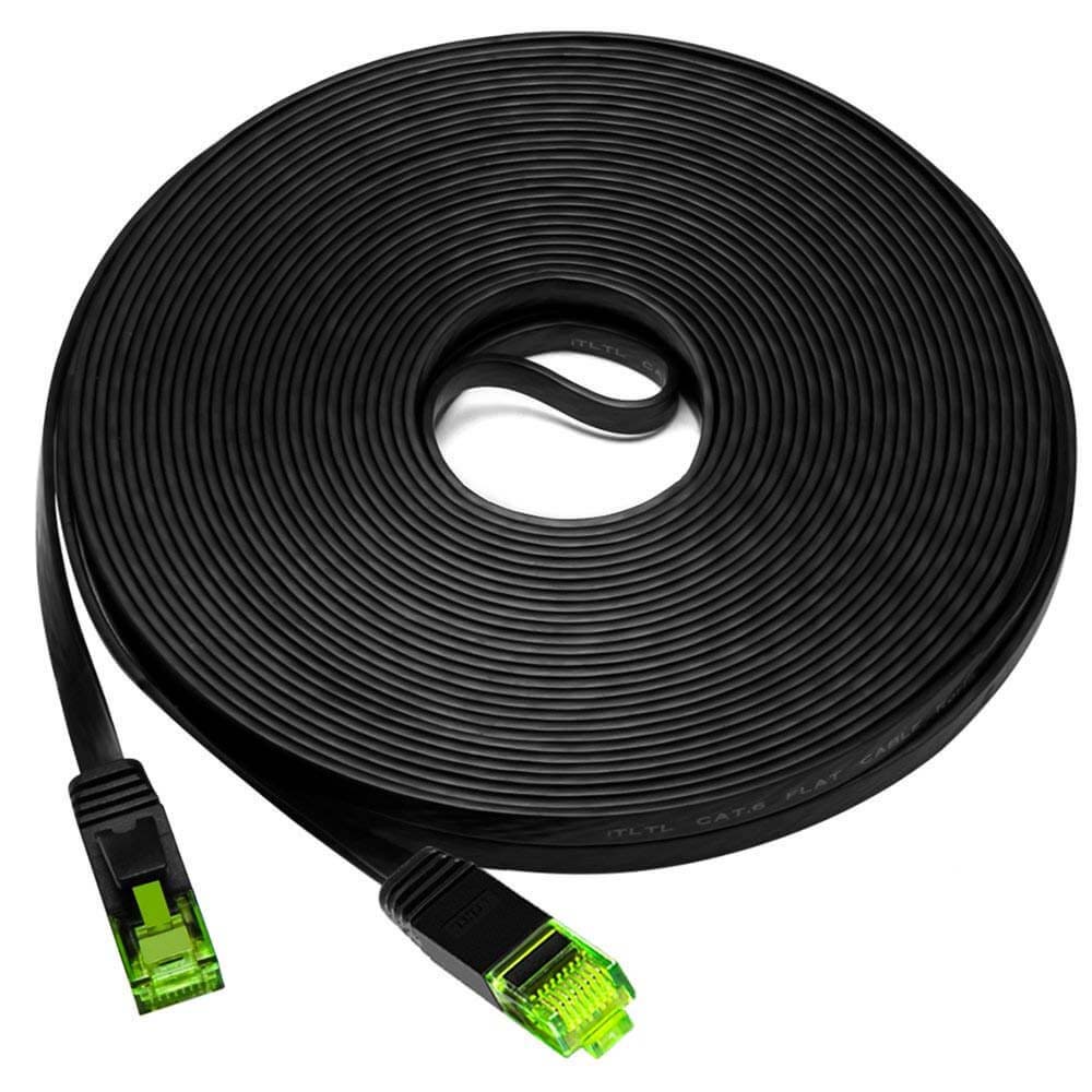 25 Ft (25ft) Cat6 Ethernet Network Patch Cable RJ45 Black 